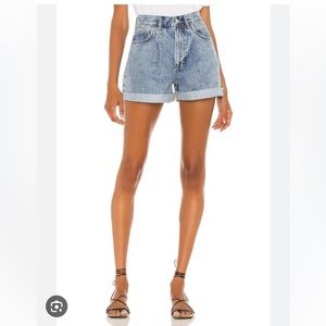 Anine Bing Florence Shorts in Light Blue